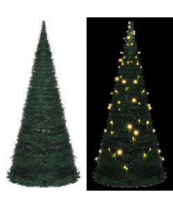 Albero di Natale Artificiale Pop-up Stringa a LED Verde 210cm