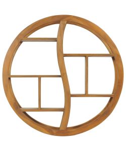 Mensola Yin Yang 80x17,5x80 cm in Legno Massello di Teak