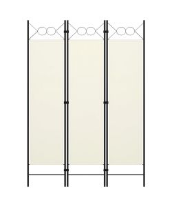 vidaXL Paravento 3 Pannelli Bianco Crema 120x180 cm - Divisorio Decorativo
