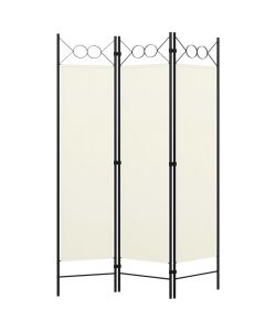 vidaXL Paravento 3 Pannelli Bianco Crema 120x180 cm - Divisorio Decorativo