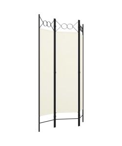 vidaXL Paravento 3 Pannelli Bianco Crema 120x180 cm - Divisorio Decorativo