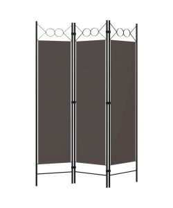 vidaXL Paravento 3 Pannelli Antracite 120x180 cm - Divisorio Decorativo