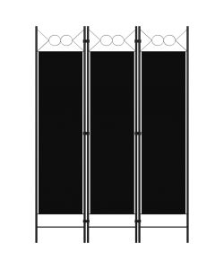 vidaXL Paravento 3 Pannelli Nero 120x180 cm - Divisorio Decorativo