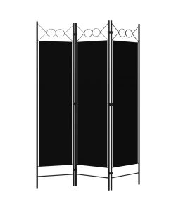 vidaXL Paravento 3 Pannelli Nero 120x180 cm - Divisorio Decorativo