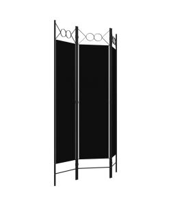 vidaXL Paravento 3 Pannelli Nero 120x180 cm - Divisorio Decorativo