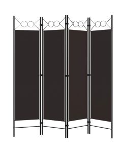 vidaXL Paravento 4 Pannelli Marrone 160x180 cm - Divisorio Decorativo