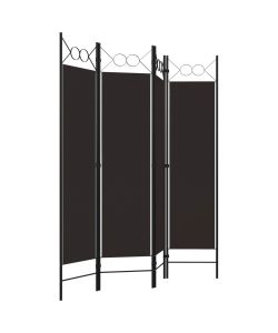 vidaXL Paravento 4 Pannelli Marrone 160x180 cm - Divisorio Decorativo