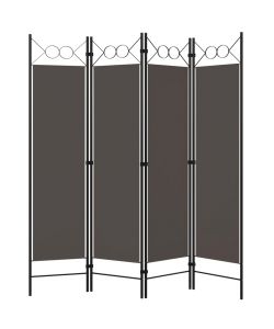 vidaXL Paravento 4 Pannelli Antracite 160x180 cm - Divisorio Decorativo