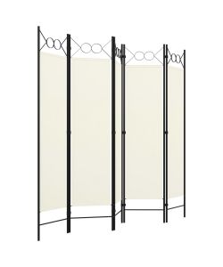 vidaXL Paravento 5 Pannelli Bianco Crema 200x180 cm - Divisorio Decorativo