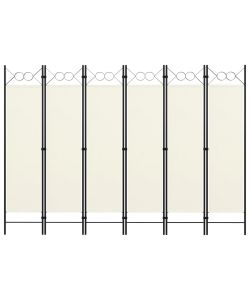 Paravento a 6 Pannelli Bianco Crema 240x180 cm