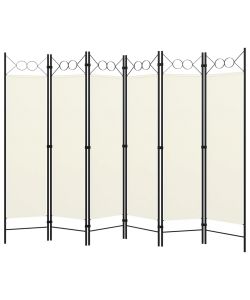 Paravento a 6 Pannelli Bianco Crema 240x180 cm