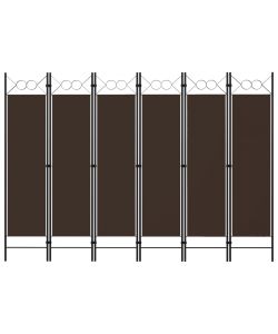 vidaXL Paravento 6 Pannelli Marrone 240x180 cm - Divisorio Decorativo