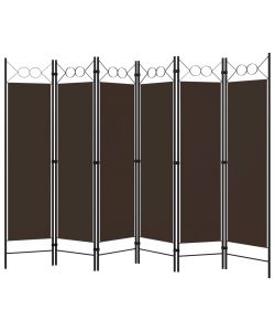 vidaXL Paravento 6 Pannelli Marrone 240x180 cm - Divisorio Decorativo