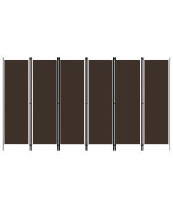 vidaXL Paravento 6 Pannelli Marrone 300x180 cm - Divisorio Decorativo