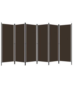 vidaXL Paravento 6 Pannelli Marrone 300x180 cm - Divisorio Decorativo