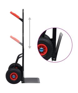  Carrello a Mano Telescopico 200 kg Nero e Rosso