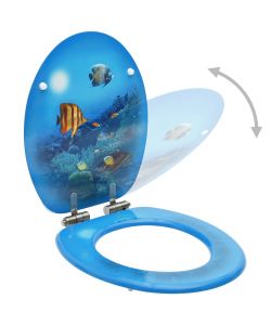 Tavoletta WC Coperchio Chiusura Morbida MDF Design Fondo Mare