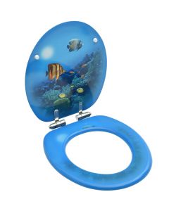 Tavoletta WC Coperchio Chiusura Morbida MDF Design Fondo Mare