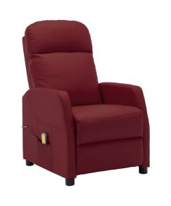Poltrona Massaggiante Reclinabile Rosso Vino In Similpelle 804562