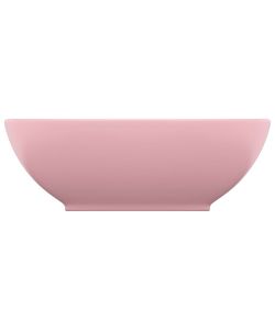 Lavandino Lusso Ovale Rosa Opaco 40x33 cm in Ceramica