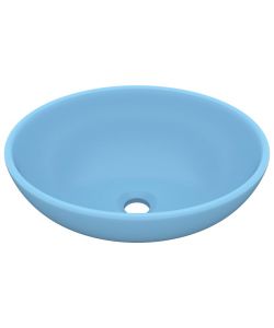 Lavandino Lusso Ovale Azzurro Opaco 40x33 cm in Ceramica