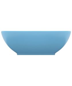 Lavandino Lusso Ovale Azzurro Opaco 40x33 cm in Ceramica