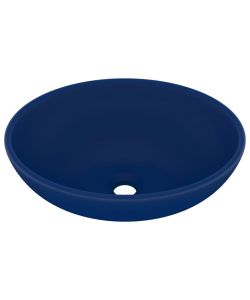 Lavandino Lusso Ovale Blu Scuro Opaco 40x33 cm in Ceramica