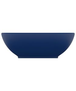 Lavandino Lusso Ovale Blu Scuro Opaco 40x33 cm in Ceramica