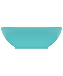 Lavandino Lusso Ovale Verde Chiaro Opaco 40x33 cm in Ceramica
