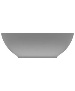 Lavandino Lusso Ovale Grigio Chiaro Opaco 40x33 cm in Ceramica