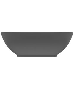 Lavandino Lusso Ovale Grigio Scuro Opaco 40x33 cm in Ceramica