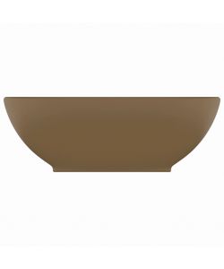 Lavandino Lusso Ovale Crema Opaco 40x33 cm in Ceramica