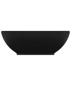 Lavandino Lusso Ovale Nero Opaco 40x33 cm in Ceramica