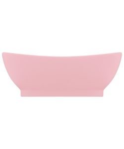 Lavandino con Troppopieno Ovale Rosa Opaco 58,5x39 cm Ceramica