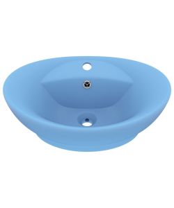 Lavabo con Troppopieno Ovale Azzurro Opaco 58,5x39 cm Ceramica