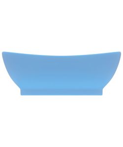 Lavabo con Troppopieno Ovale Azzurro Opaco 58,5x39 cm Ceramica