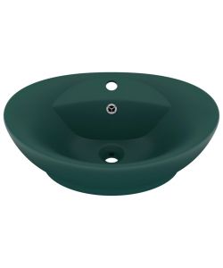 Lavabo Troppopieno Ovale Verde Scuro Opaco 58,5x39cm Ceramica