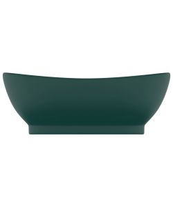 Lavabo Troppopieno Ovale Verde Scuro Opaco 58,5x39cm Ceramica