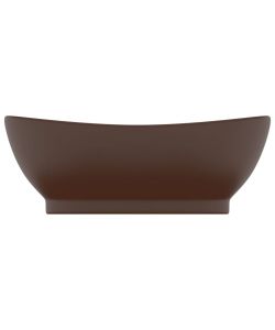Lavabo con Troppopieno Ovale Marrone Opaco 58,5x39cm Ceramica