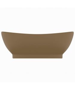 Lavandino con Troppopieno Ovale Crema Opaco 58,5x39cm Ceramica