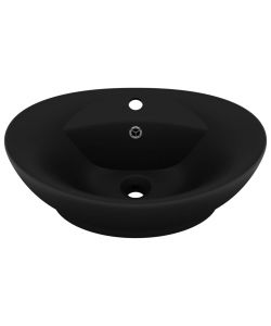 Lavandino con Troppopieno Ovale Nero Opaco 58,5x39cm Ceramica