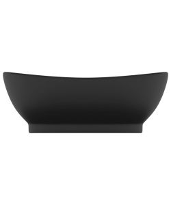 Lavandino con Troppopieno Ovale Nero Opaco 58,5x39cm Ceramica