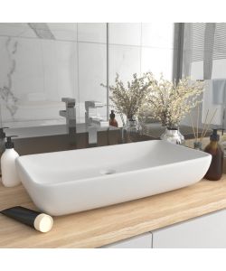 Lavandino Luxury Rettangolare Bianco Opaco 71x38cm Ceramica