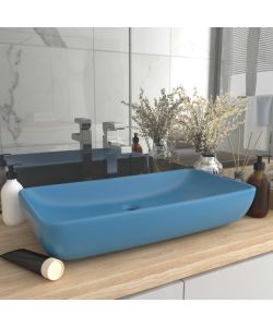 Lavabo Lusso Rettangolare Azzurro Opaco 71x38 cm in Ceramica