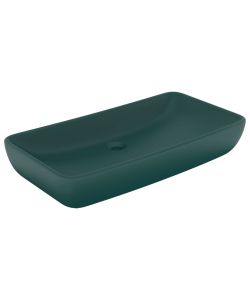 Lavabo Lusso Rettangolare Verde Scuro Opaco 71x38 cm Ceramica