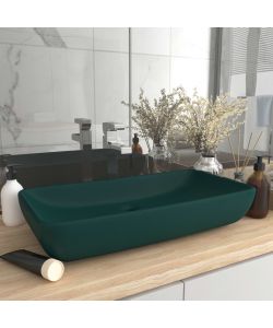 Lavabo Lusso Rettangolare Verde Scuro Opaco 71x38 cm Ceramica