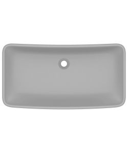 Lavabo Lusso Rettangolare Grigio Chiaro Opaco 71x38 cm Ceramica