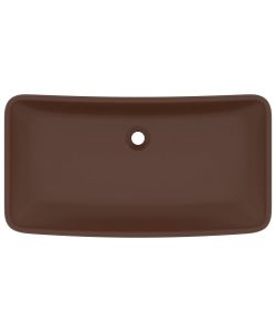 Lavabo Lusso Rettangolare Marrone Scuro Opaco 71x38 cm Ceramica