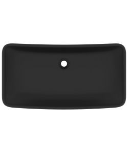 Lavandino Lusso Rettangolare Nero Opaco 71x38 cm in Ceramica
