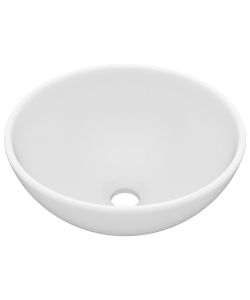 Lavandino Lusso Rotondo Bianco Opaco 32,5x14 cm in Ceramica